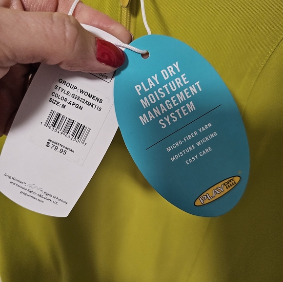 Greg Norman Play Dry Chartreuse Athletic Dress Women's Size Medium NWT - Picture 6 of 9